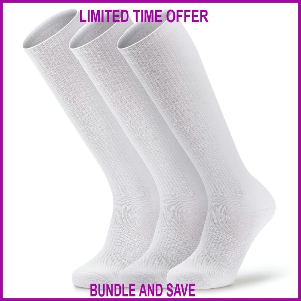 3 Pairs Cushioned Work Boot Socks Over Calf Knee High Tube Socks